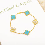 [Limara]LUCKY CLOVER 5-MOTIF BRACELET - TURQUOISE COLLECTION