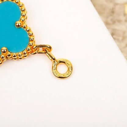 [Limara]LUCKY CLOVER 5-MOTIF BRACELET - TURQUOISE COLLECTION