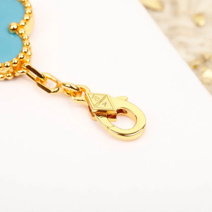 [Limara]LUCKY CLOVER 5-MOTIF BRACELET - TURQUOISE COLLECTION
