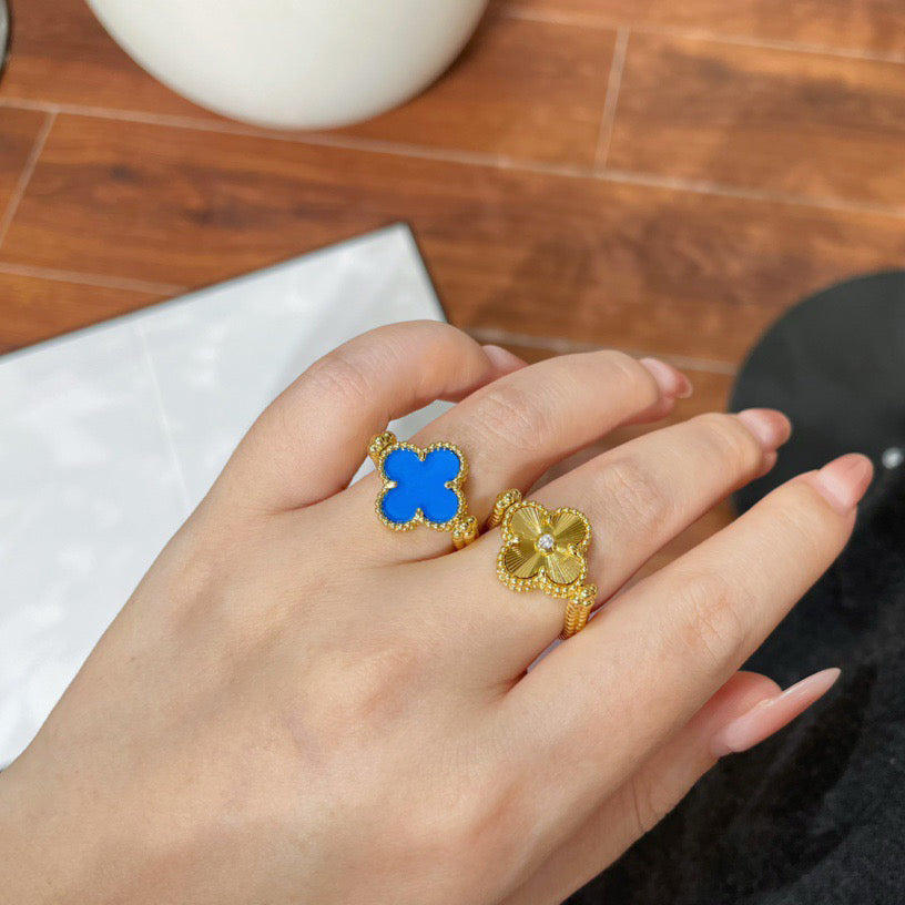 [Limara]LUCKY CLOVER GOLD REVERSIBLE RING