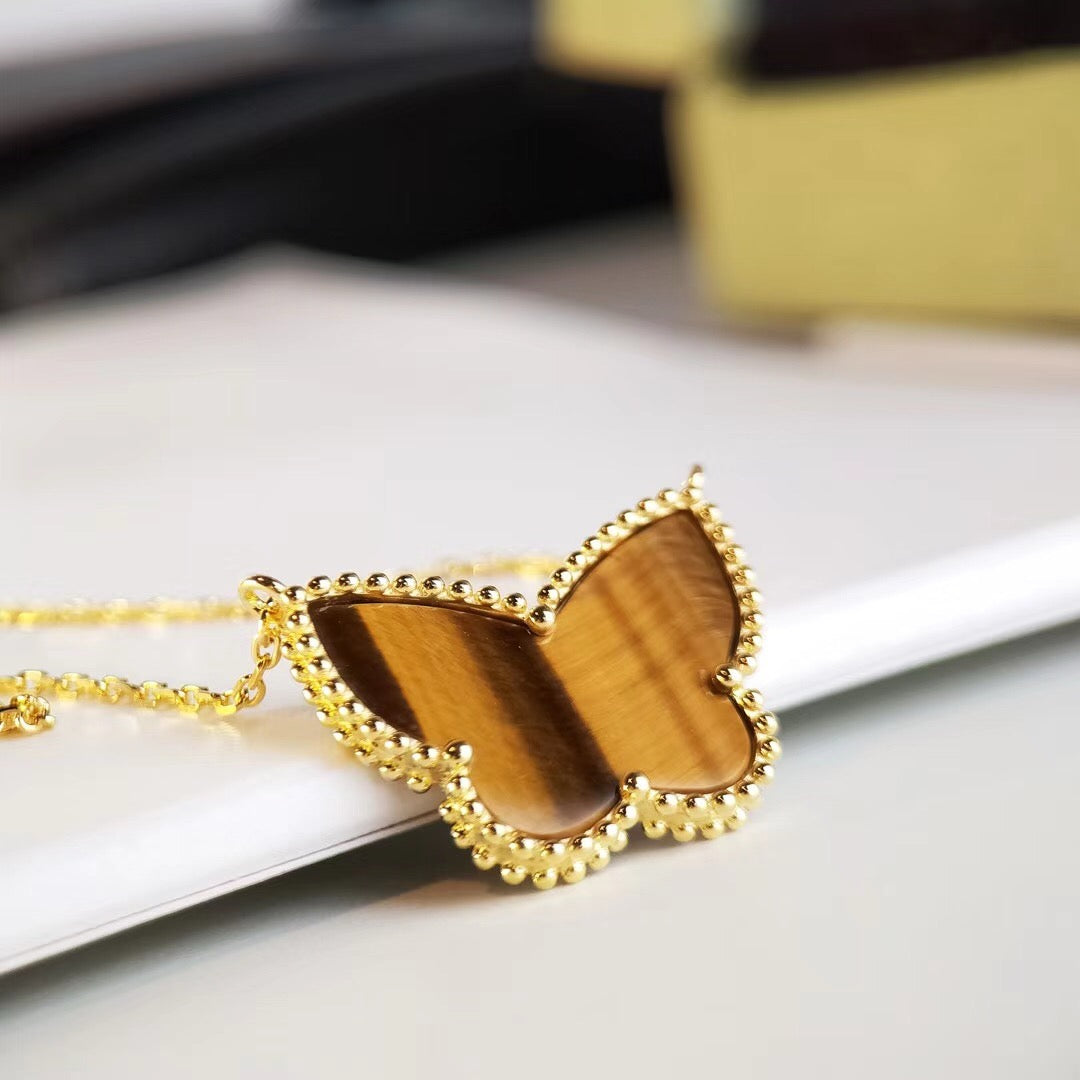 [Limara] TIGER__ EYE BUTTERFLY NECKLACE
