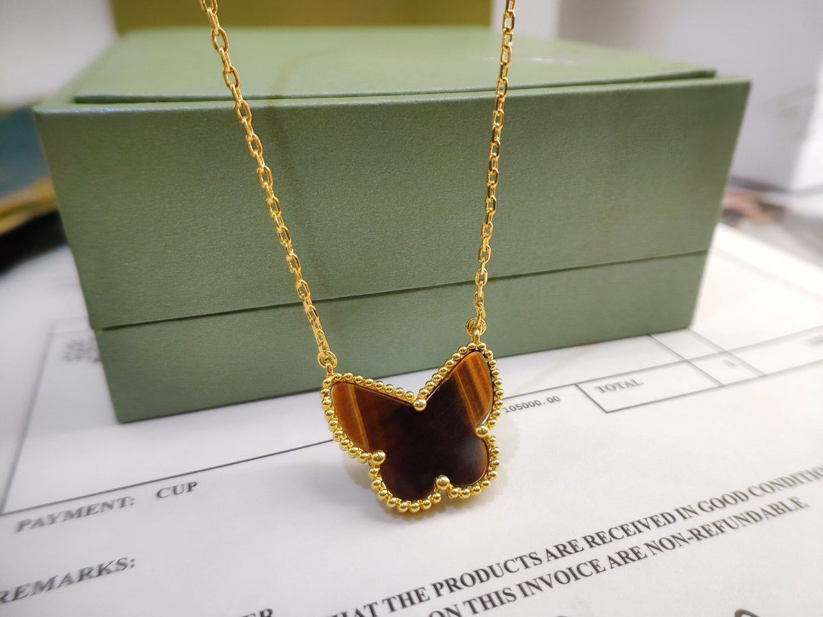 [Limara] TIGER__ EYE BUTTERFLY NECKLACE