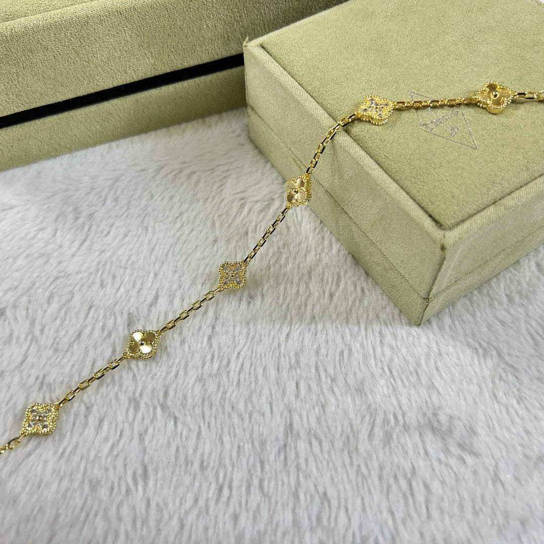 [Limara]CLOVER 6 MOTIF DIAMOND LASER BRACELET
