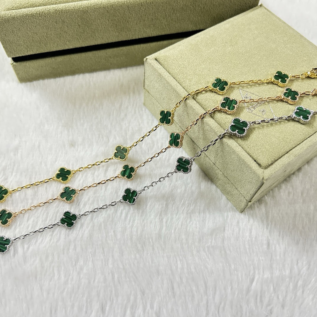 [Limara]CLOVER 6 MOTIF MALACHITE BRACELET