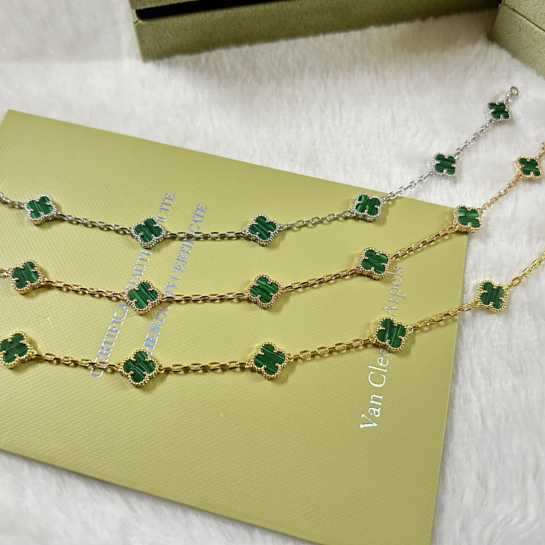 [Limara]CLOVER 6 MOTIF MALACHITE BRACELET