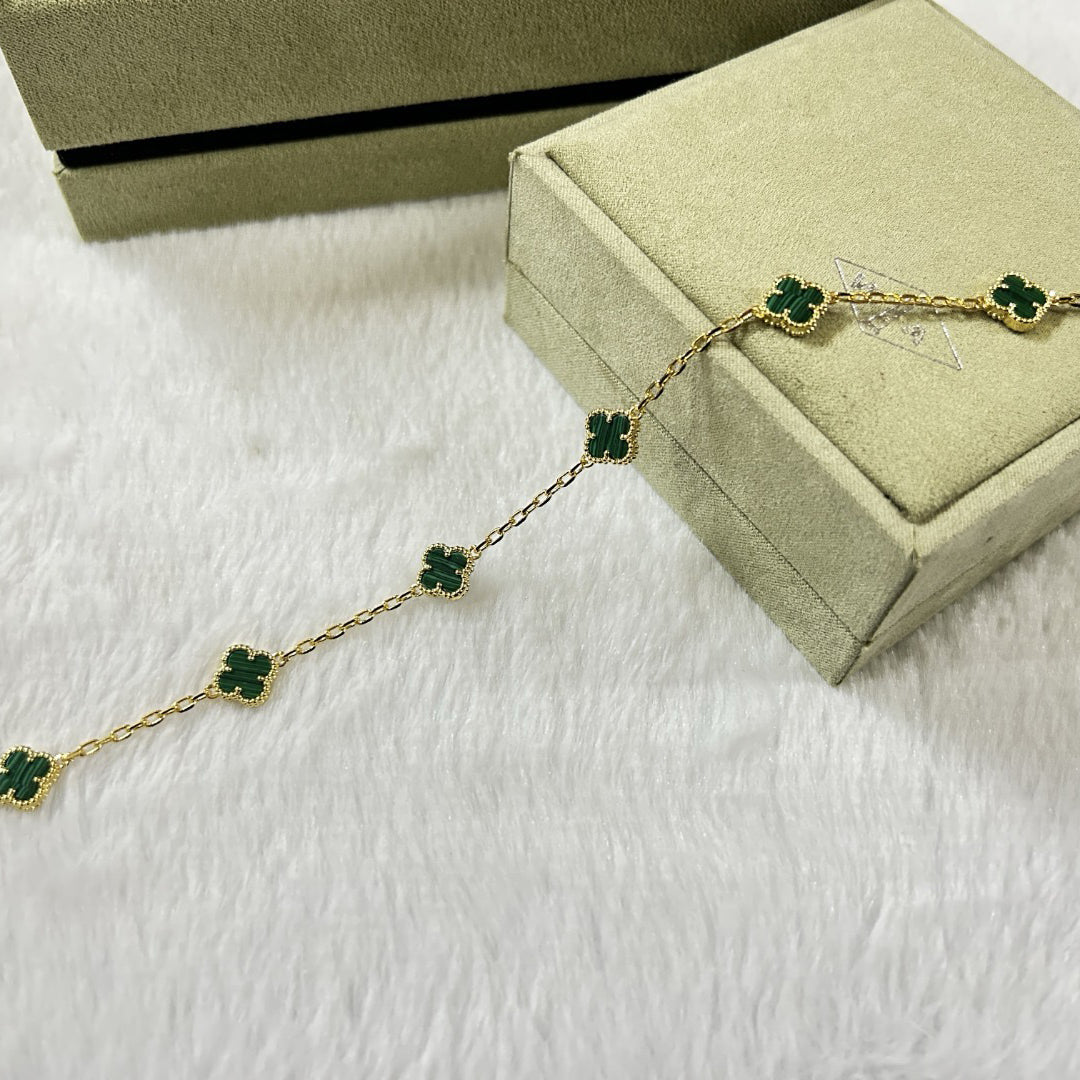 [Limara]CLOVER 6 MOTIF MALACHITE BRACELET