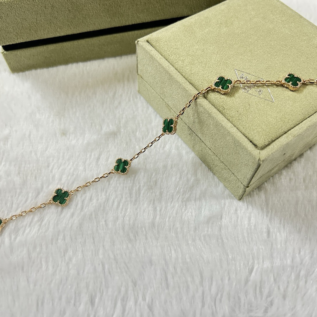 [Limara]CLOVER 6 MOTIF MALACHITE BRACELET