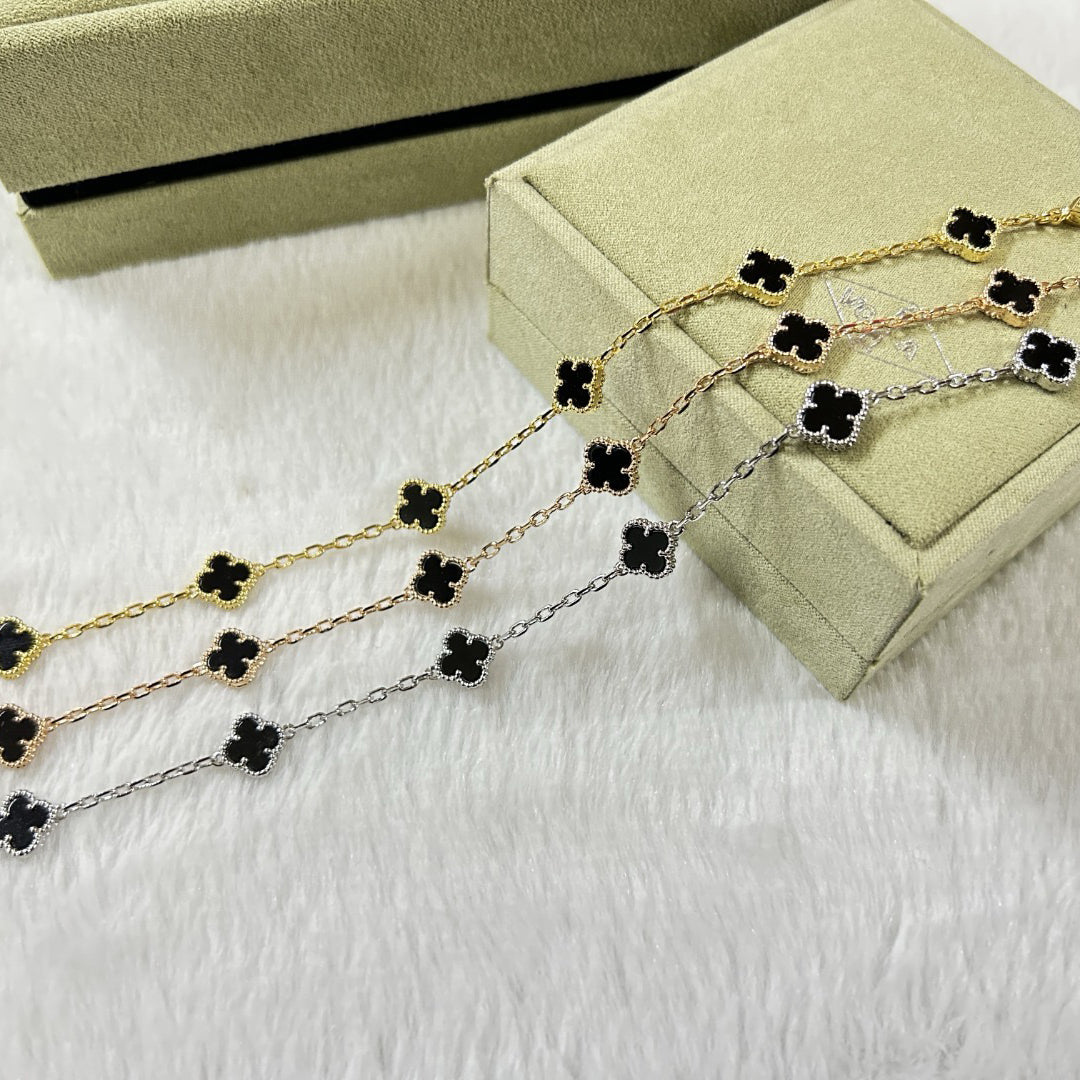 [Limara]CLOVER 6 MOTIF  ONYXS BRACELET