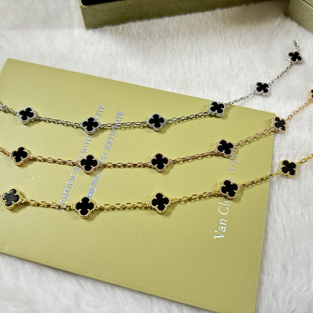 [Limara]CLOVER 6 MOTIF  ONYXS BRACELET