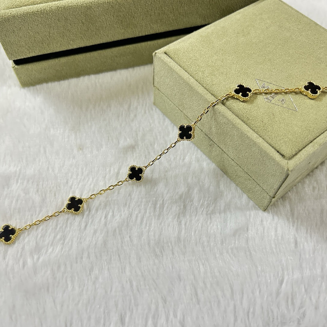 [Limara]CLOVER 6 MOTIF  ONYXS BRACELET