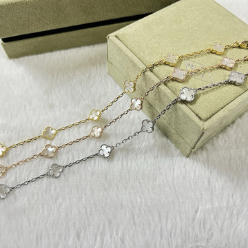 [Limara]CLOVER 6 MOTIF WHITE MOP BRACELET