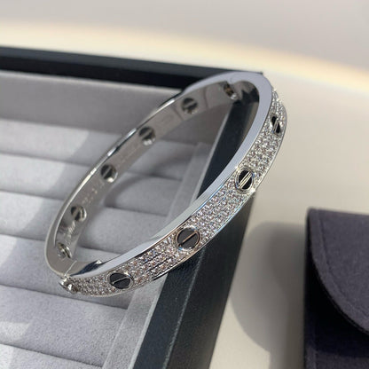 [Limara]CLASSIC 6.1MM LOVE BANGLE - DIAMOND PAVÉ & BLACK CERAMIC