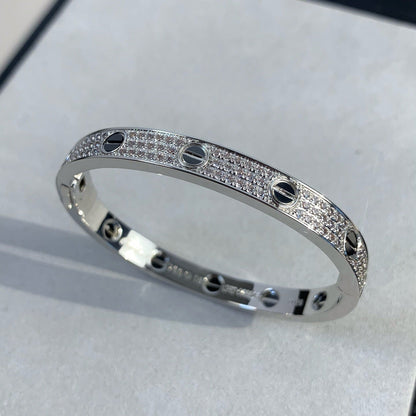 [Limara]CLASSIC 6.1MM LOVE BANGLE - DIAMOND PAVÉ & BLACK CERAMIC