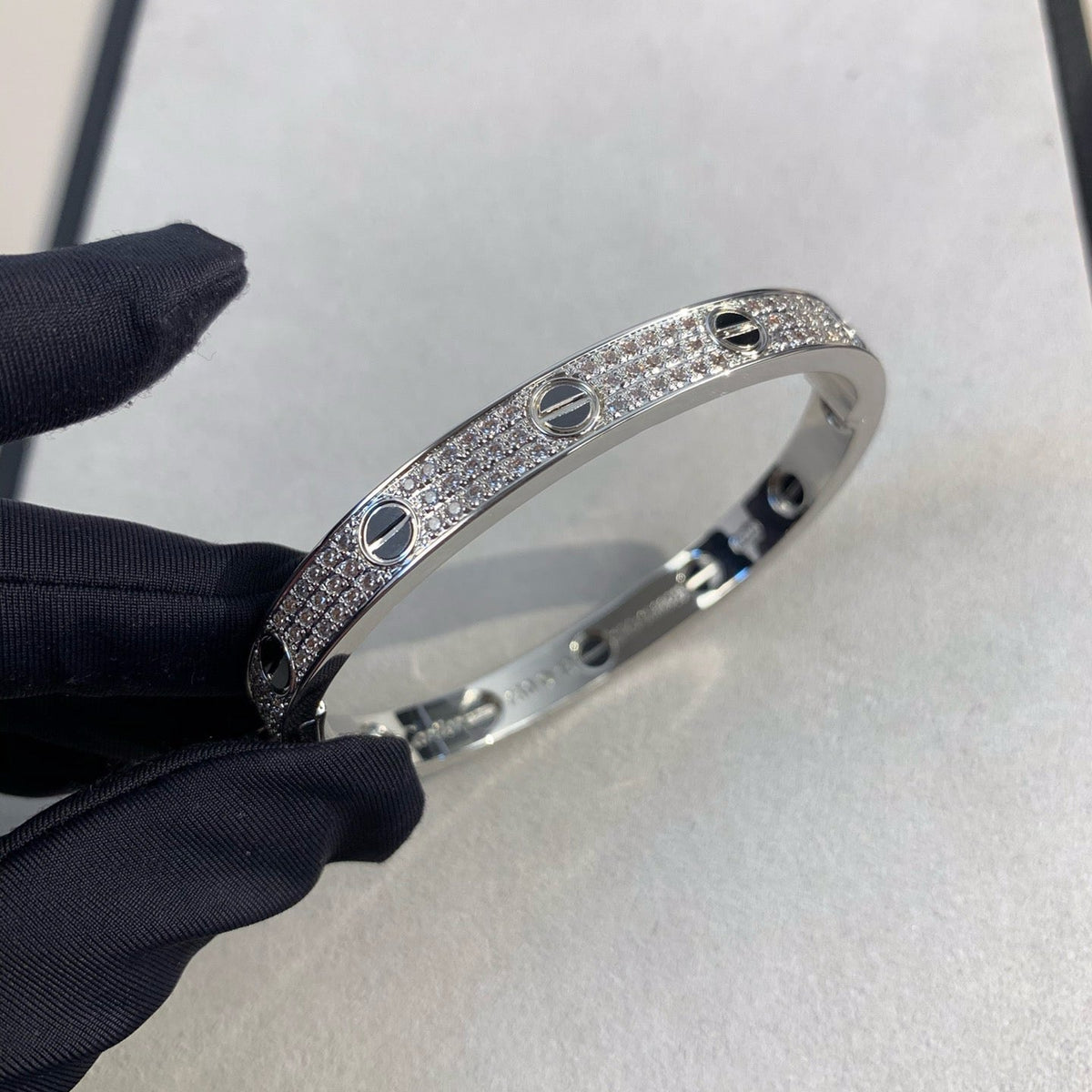 [Limara]CLASSIC 6.1MM LOVE BANGLE - DIAMOND PAVÉ & BLACK CERAMIC