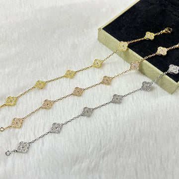 [Limara]CLOVER 6 MOTIF DIAMOND BRACELET
