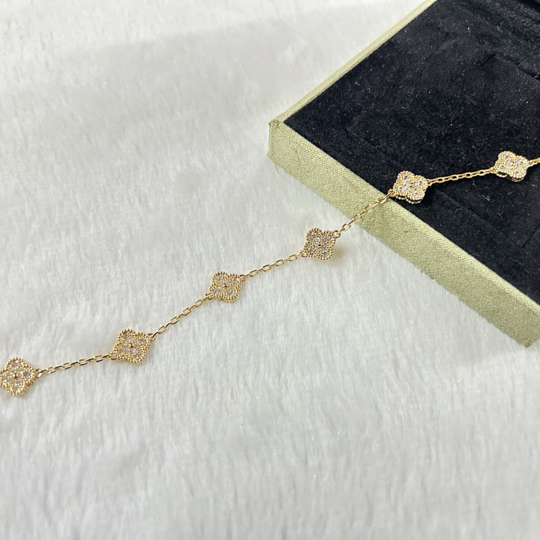 [Limara]CLOVER 6 MOTIF DIAMOND BRACELET