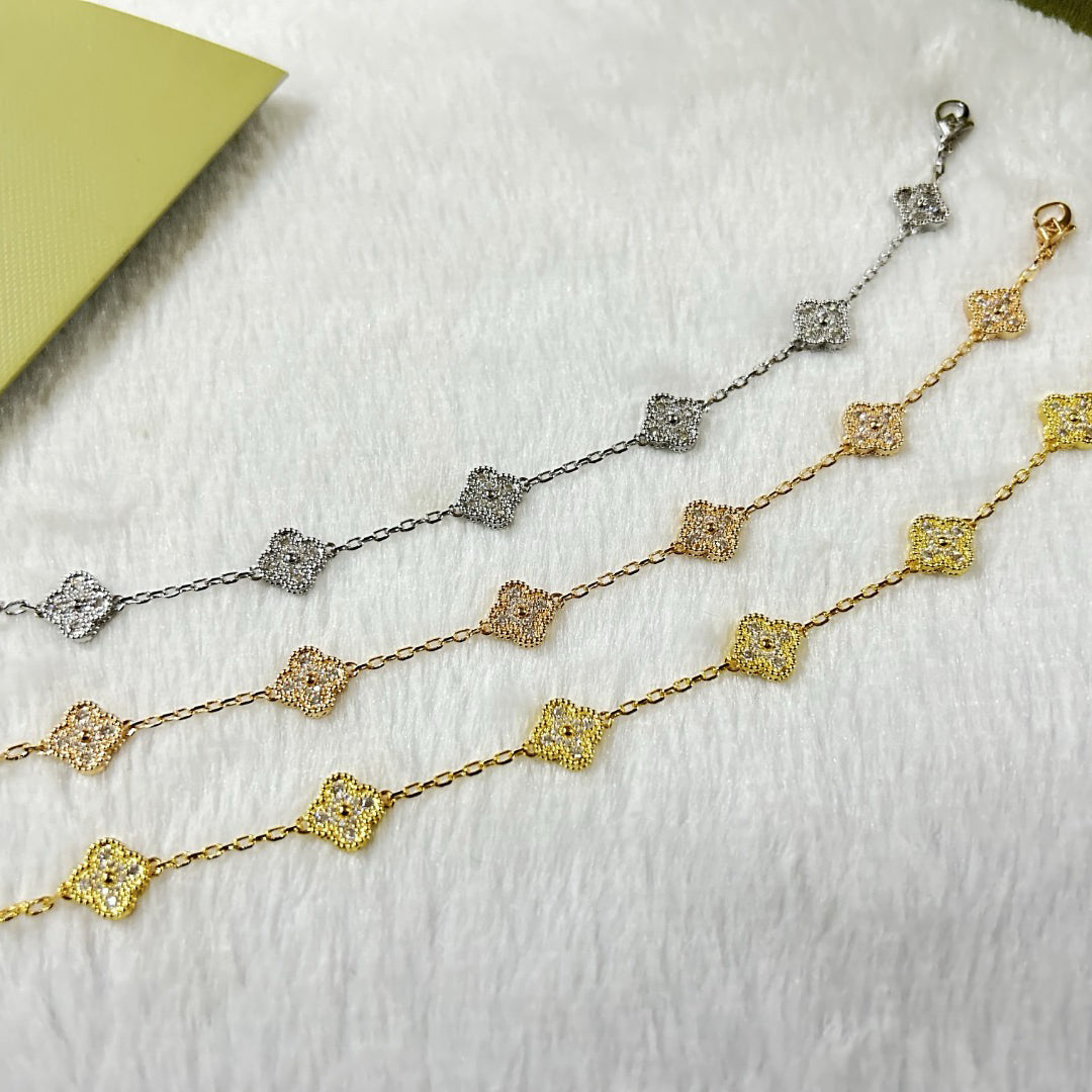 [Limara]CLOVER 6 MOTIF DIAMOND BRACELET