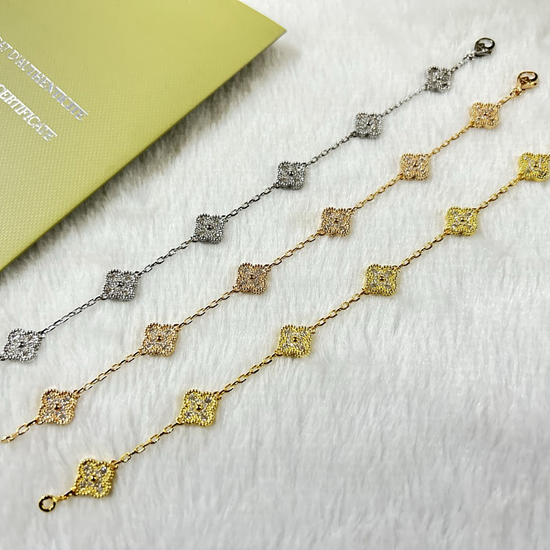 [Limara]CLOVER 6 MOTIF DIAMOND BRACELET
