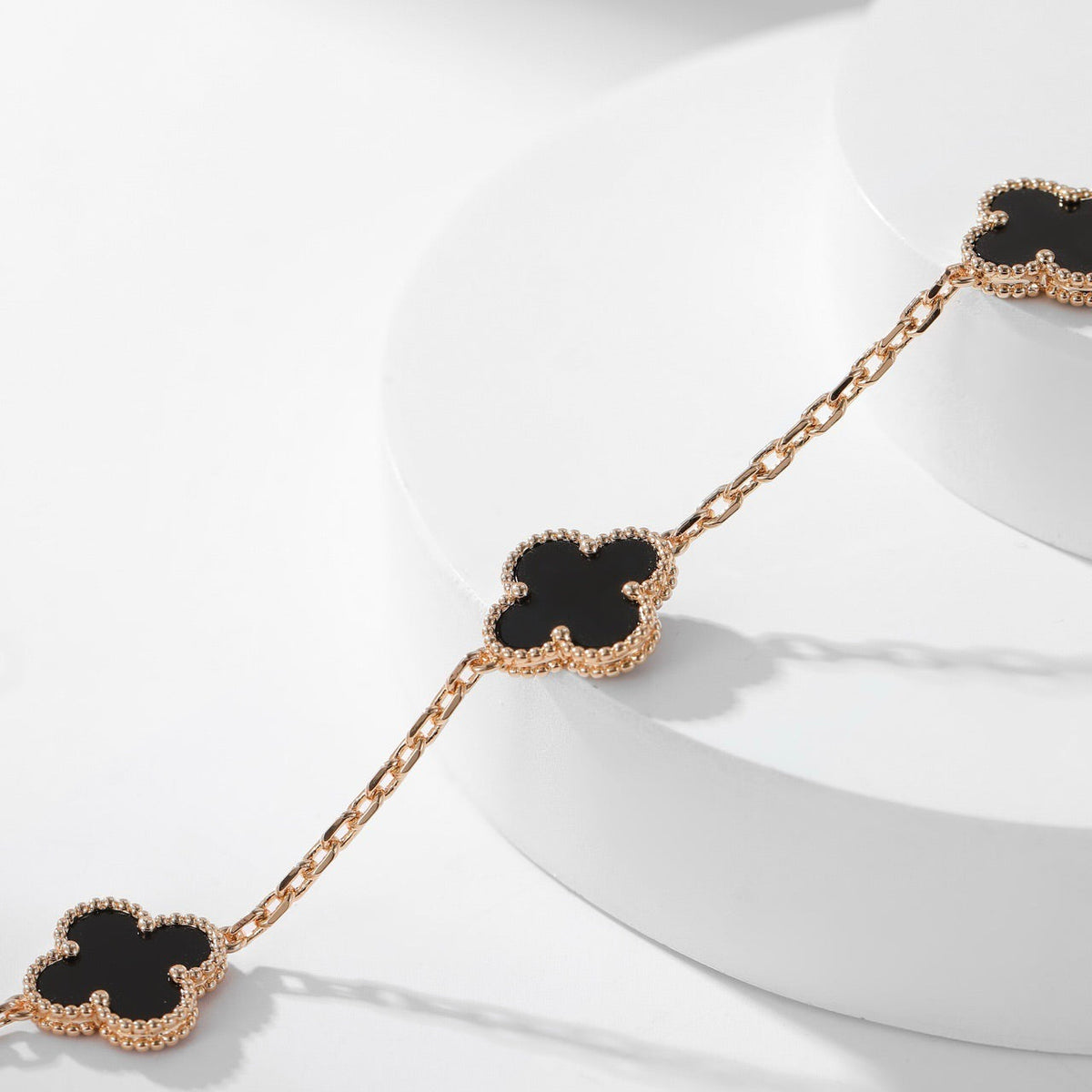 [Limara] CLOVER 10 MOTIFS ONYX NECKLACE