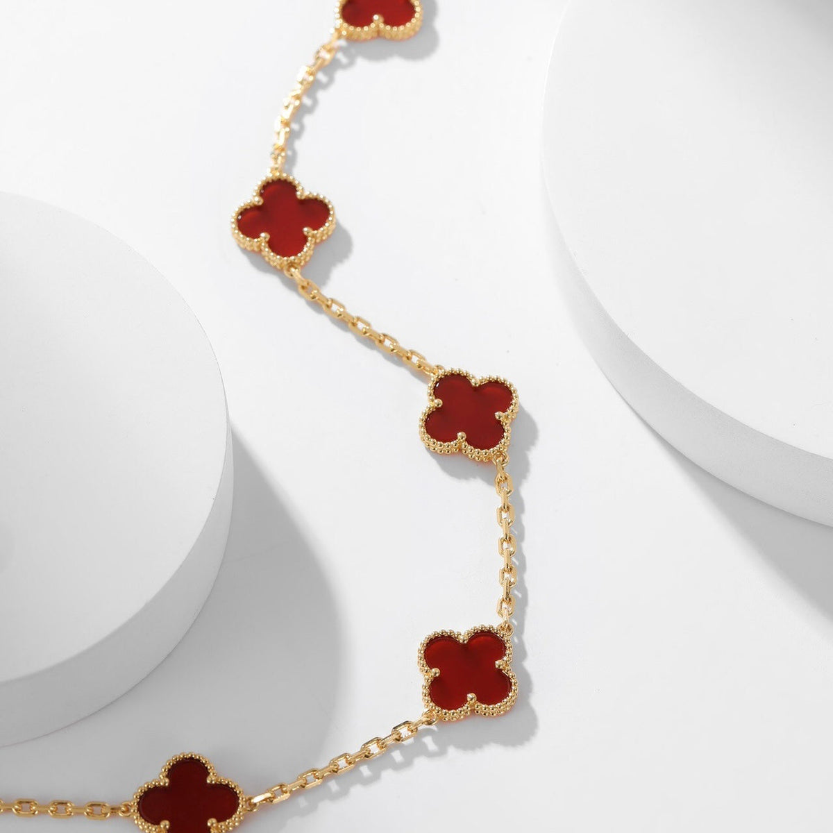 [Limara] CLOVER 10 MOTIFS CARNELIAN NECKLACE