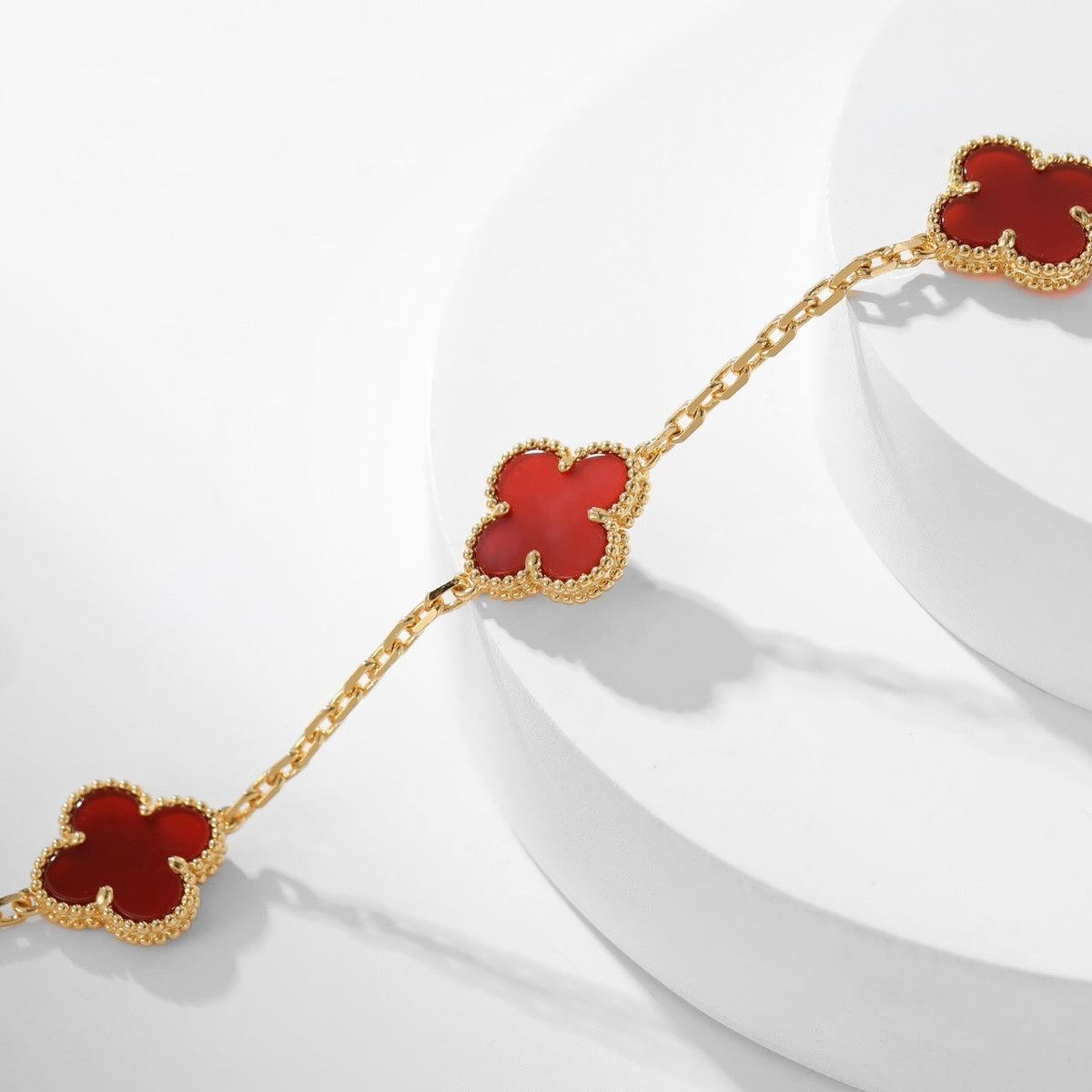 [Limara] CLOVER 10 MOTIFS CARNELIAN NECKLACE