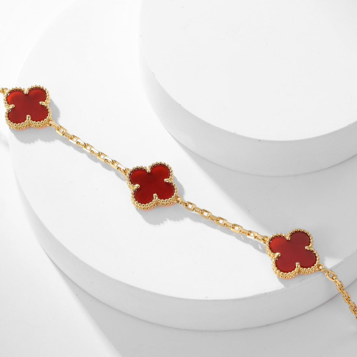 [Limara] CLOVER 10 MOTIFS CARNELIAN NECKLACE