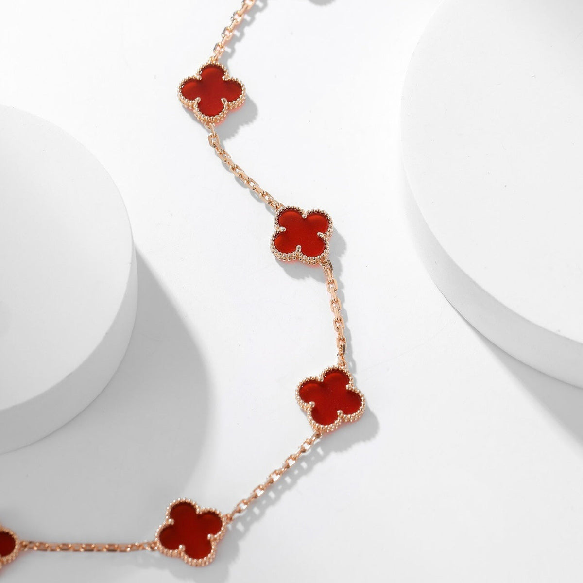 [Limara] CLOVER 10 MOTIFS CARNELIAN NECKLACE