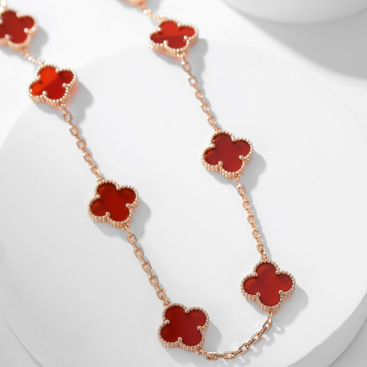 [Limara] CLOVER 10 MOTIFS CARNELIAN NECKLACE
