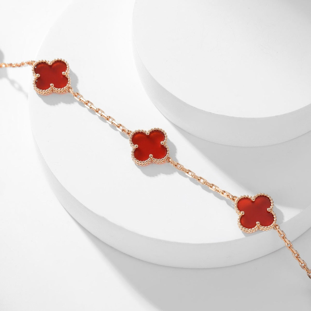 [Limara] CLOVER 10 MOTIFS CARNELIAN NECKLACE