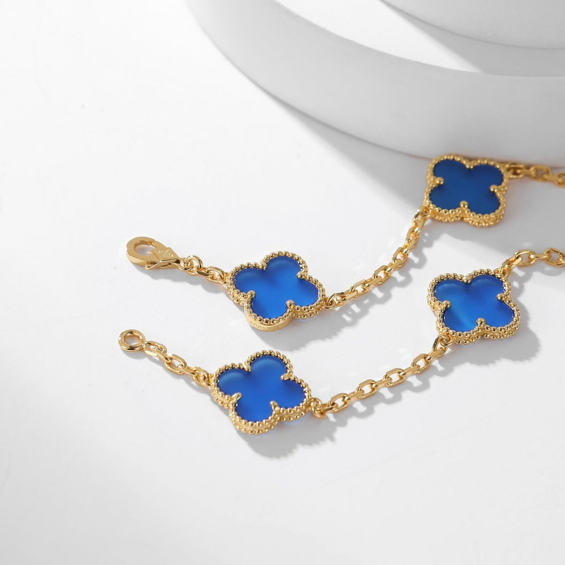 [Limara] CLOVER 10 MOTIFS BLUE AGATE NECKLACE