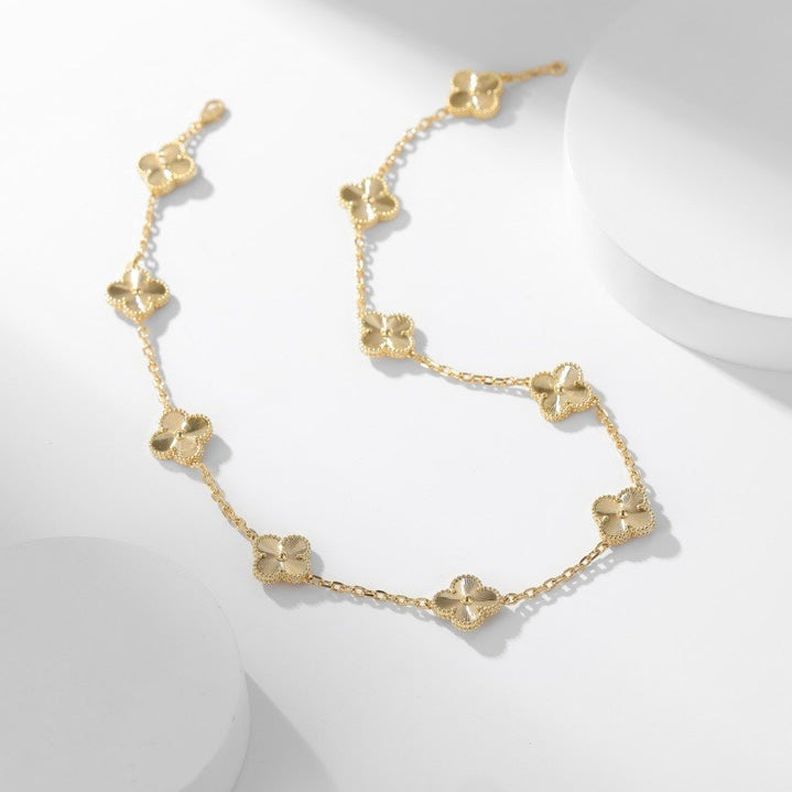 [Limara] CLOVER 10 MOTIFS LASER NECKLACE