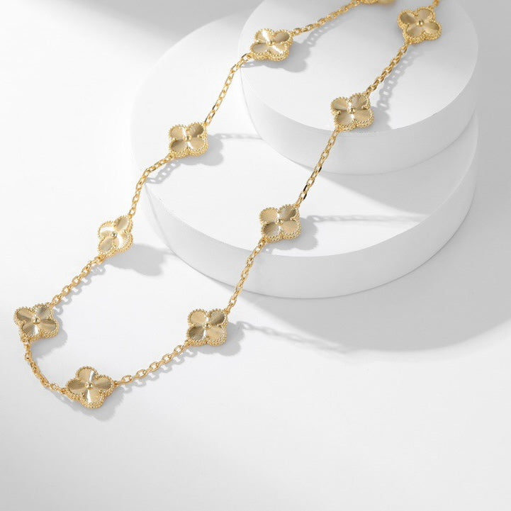 [Limara] CLOVER 10 MOTIFS LASER NECKLACE