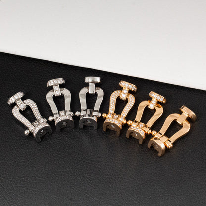 [Limara]FORCE LARGE HORSESHOE HALF DIAMOND BRACELET - WHITE GOLD