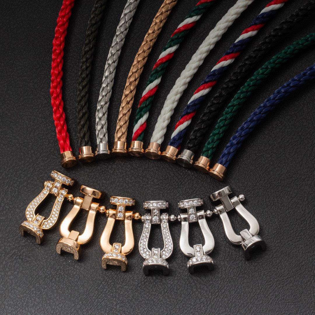 [Limara]FORCE LARGE HORSESHOE FULL DIAMOND BRACELET - WHITE GOLD
