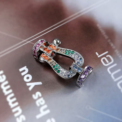 [Limara]FORCE LARGE HORSESHOE COLORED DIAMOND BRACELET - ROSE GOLD
