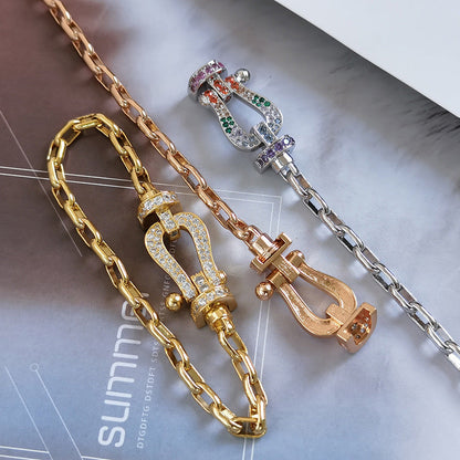 [Limara]FORCE LARGE HORSESHOE CLASP METAL BRACELET