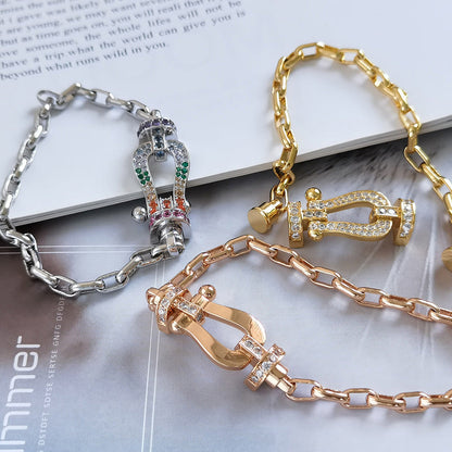 [Limara]FORCE LARGE HORSESHOE CLASP METAL BRACELET