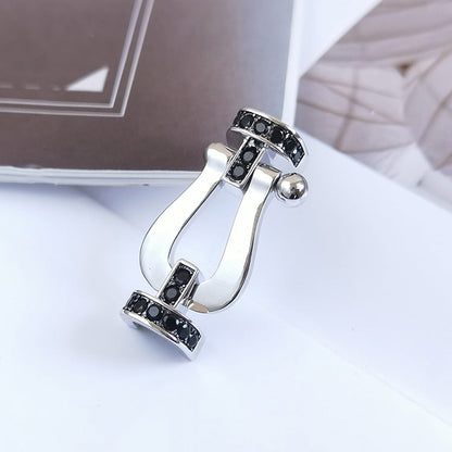 [Limara]FORCE LARGE HORSESHOE BLACK DIAMOND BRACELET - WHITE GOLD