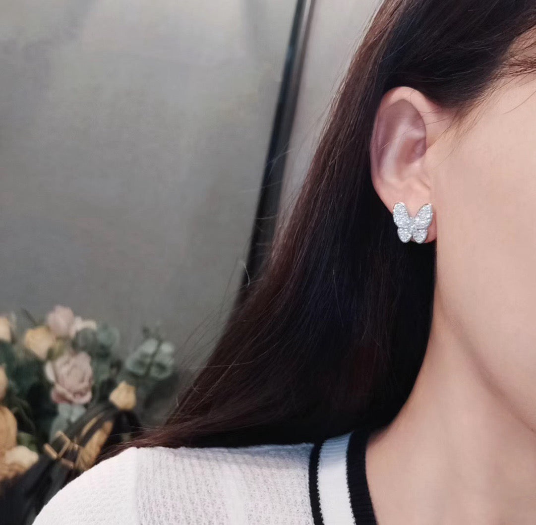 [Limara]BUTTERFLY ALL DIAMOND EARRINGS