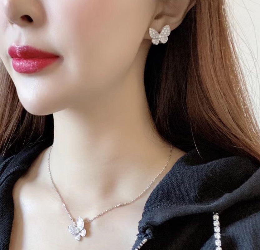 [Limara]BUTTERFLY ALL DIAMOND EARRINGS