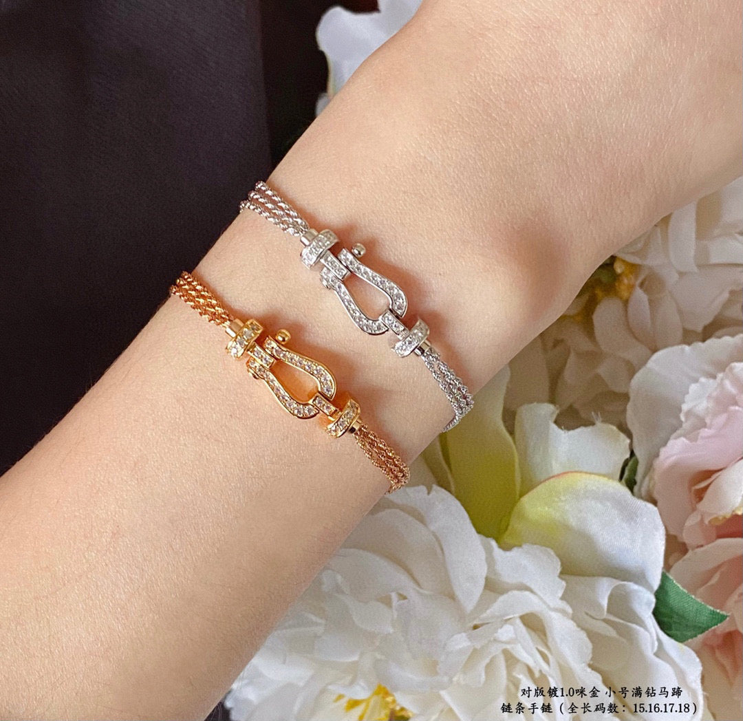 [Limara]FORCE SMALL HORSESHOE  DIAMOND CHAIN ROPE BRACELET