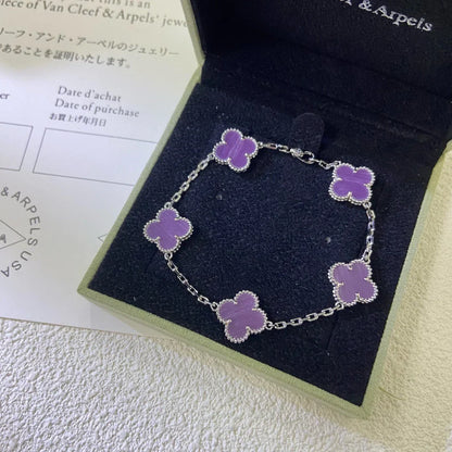 [Limara]LUCKY CLOVER 5-MOTIF BRACELET - VIOLET COLLECTION