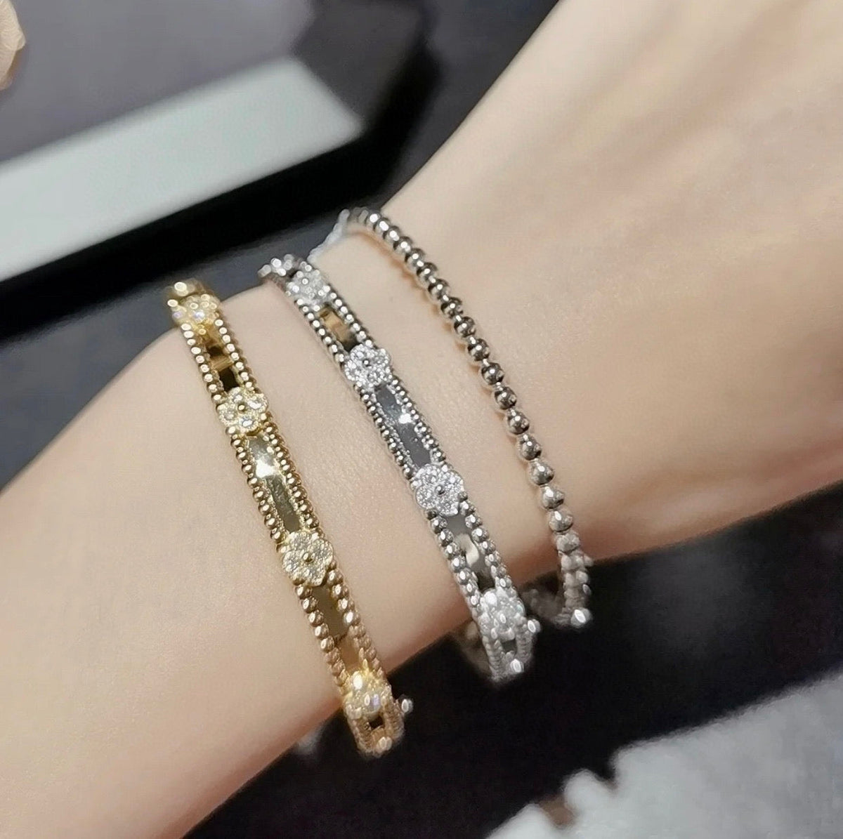 [Limara]CLOVER BRACELET 4MM DIAMONDS
