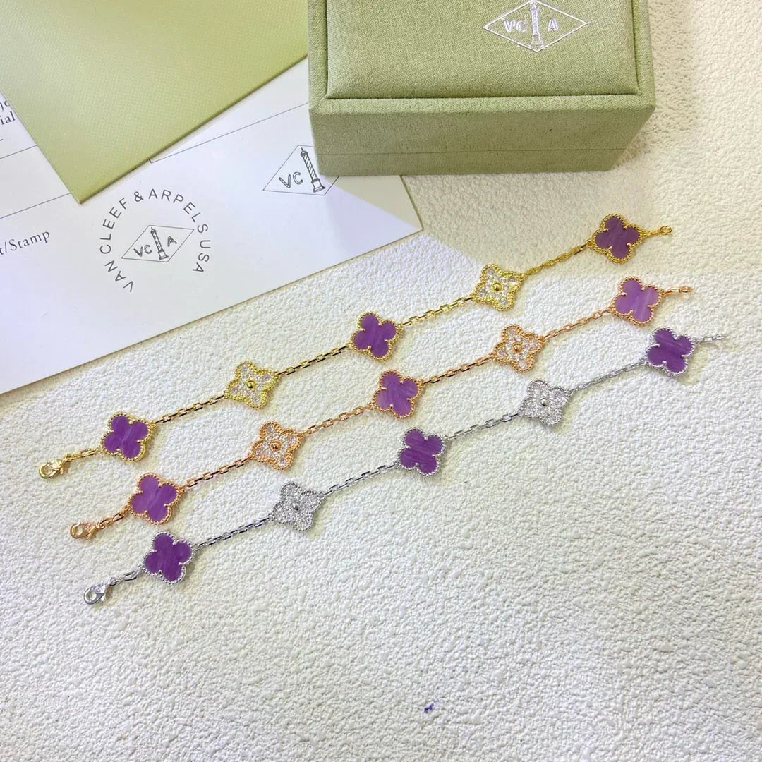 [Limara]  CLOVER 5 MOTIF VIOLET BRACELET COLLECTION