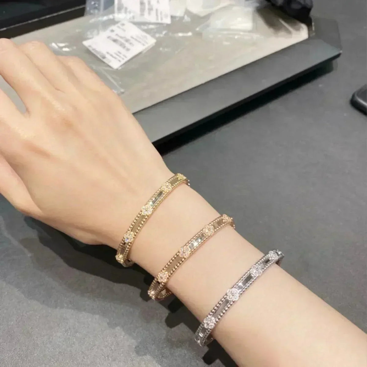 [Limara] CLOVER BRACELET 4MM DIAMONDS