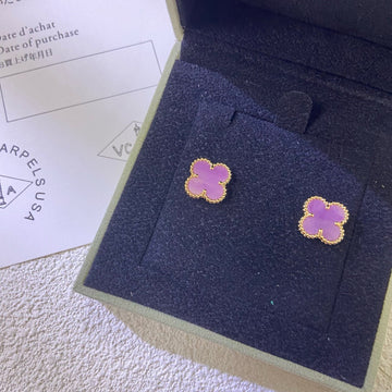 [Limara]CLOVER MINI 9.5MM  PURPLE VIOLET EARRINGS