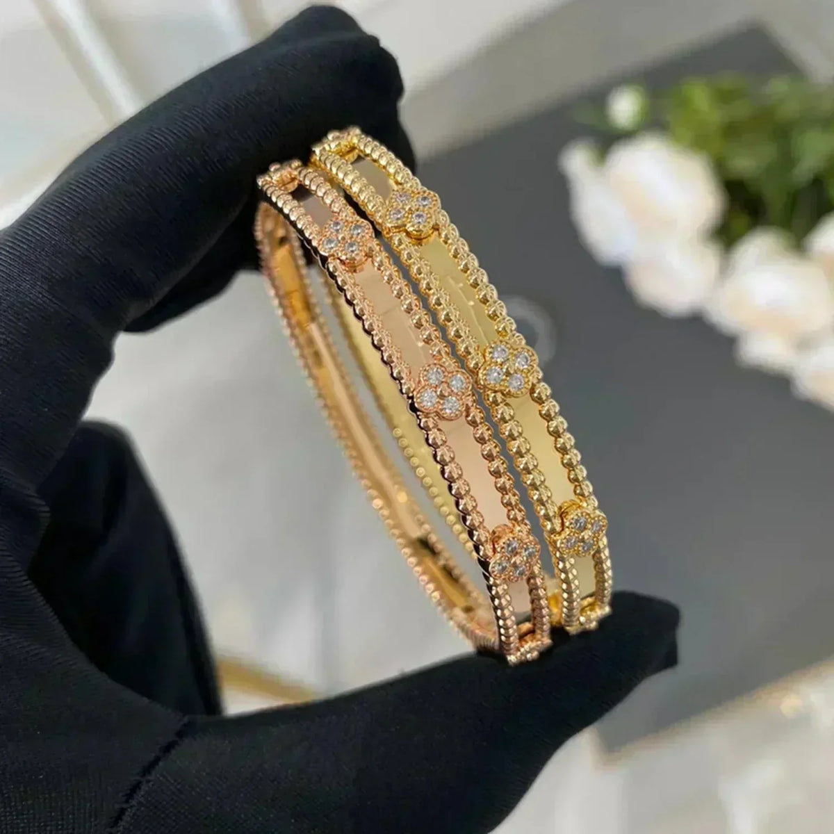 [Limara] CLOVER BRACELET 4MM DIAMONDS