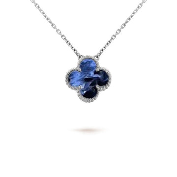 [Limara] CLOVER 15MM PIETERSITE NECKLACE SILVER