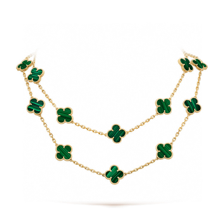 [Limara]CLOVER 20 MOTIFS MALACHITE GOLD