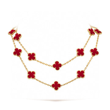 [Limara] CLOVER 20 MOTIFS CARNELIAN NECKLACE